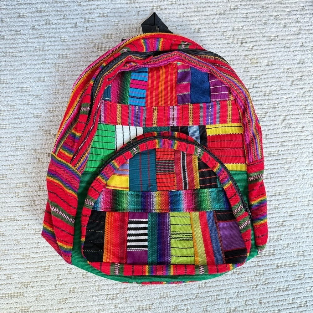 New Authentic Vibrant Striped Mexican Backpack